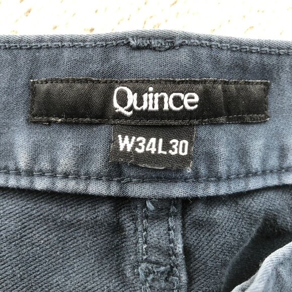 Quince Mens Pants 34x30 Navy Blue Cotton Blend Straight-Leg Casual - Picture 3 of 16